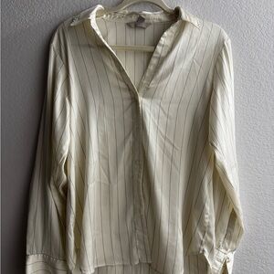 H&M Cream Striped Women's Top